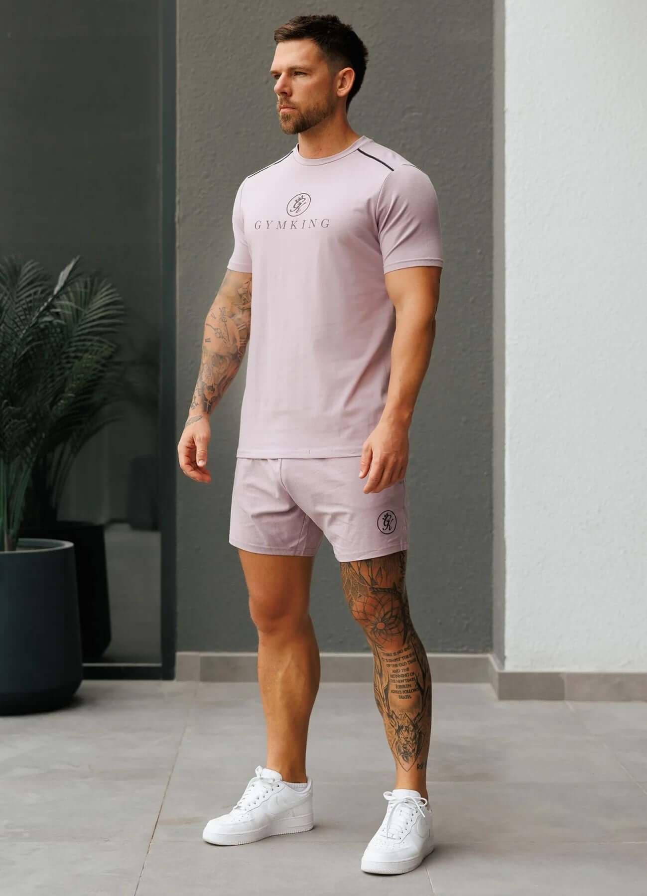 Gym King Pro Logo V2 Jersey Tee - Lilac Smoke