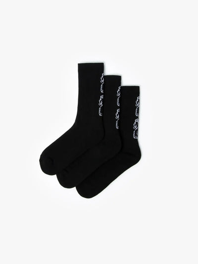 LUKE Court Crew Tennis Socks 3 Pack – Cushioned Cotton Blend Socks (Size 7-11)