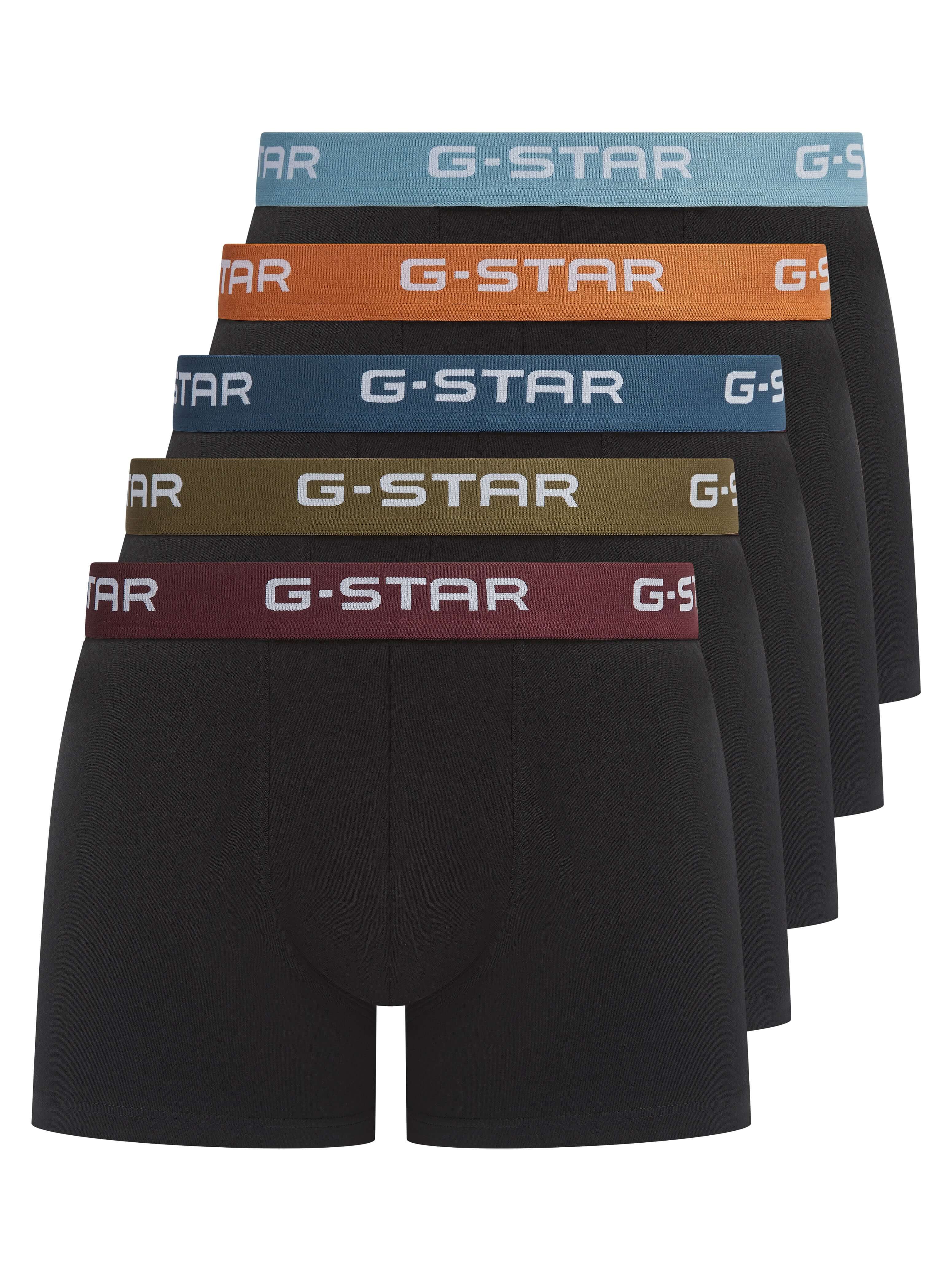 G-Star Men’s 5 Pack Cotton Stretch Trunks – Black Multi
