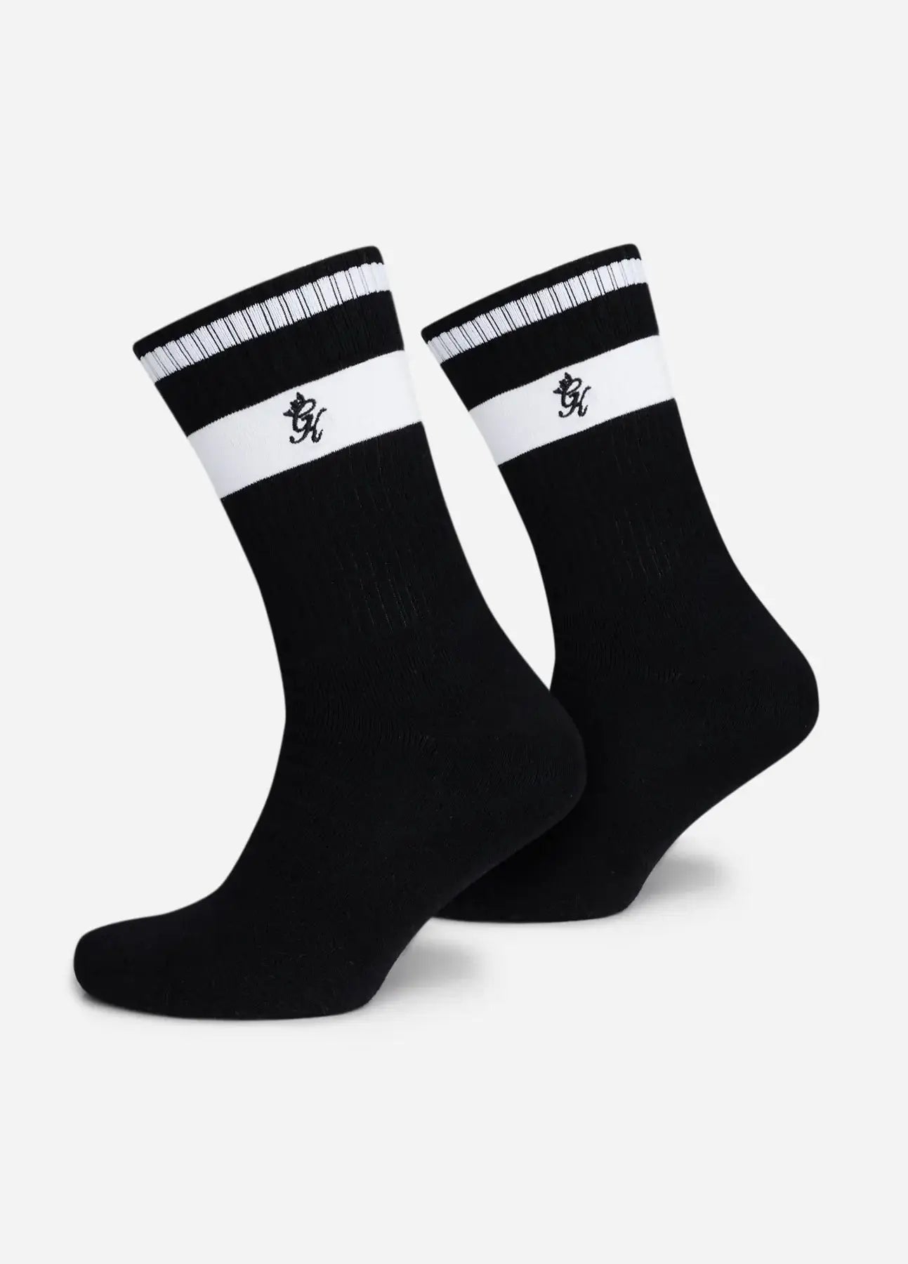 Gym King Ryu Socks – 2 Pack | Unisex Ribbed Black Sports Socks