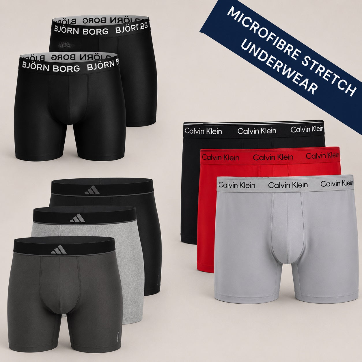 Men’s microfibre stretch underwear quick-dry boxer briefs for active comfort.