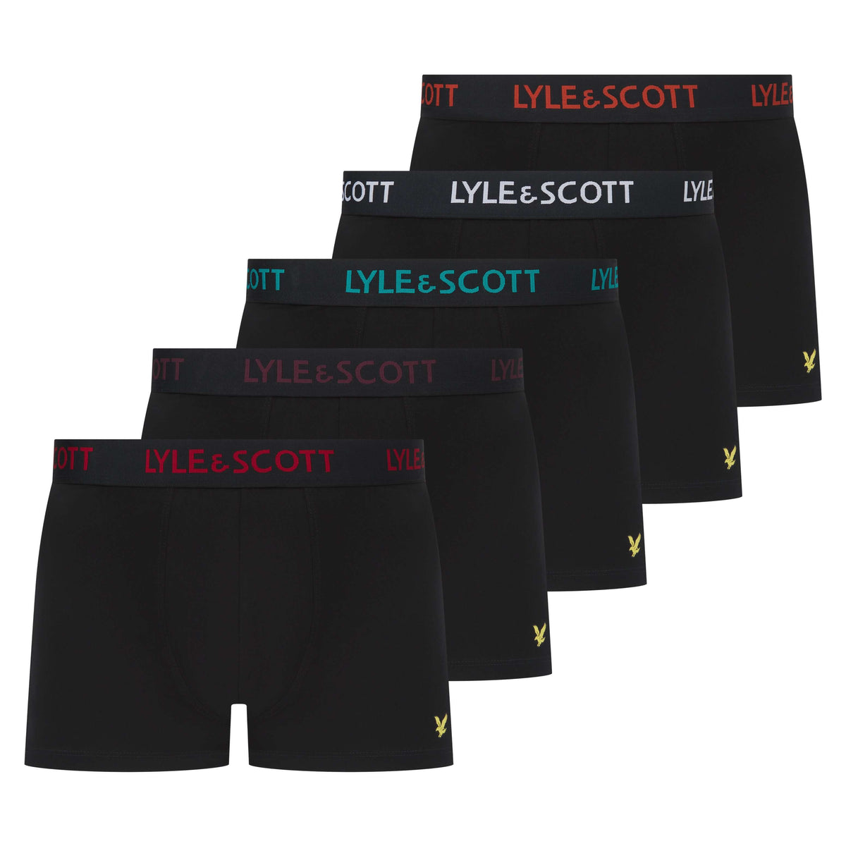 Lyle & Scott 5 Pack Miller Men's Trunks - Black, Multi | Trunks and Boxers