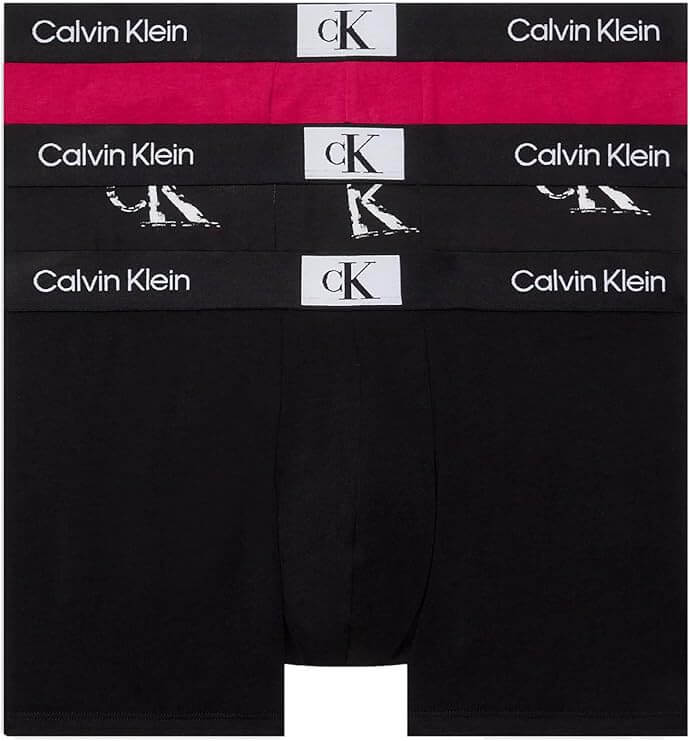 Calvin Klein 3 Pack CK96 Trunks - Red/Black Print