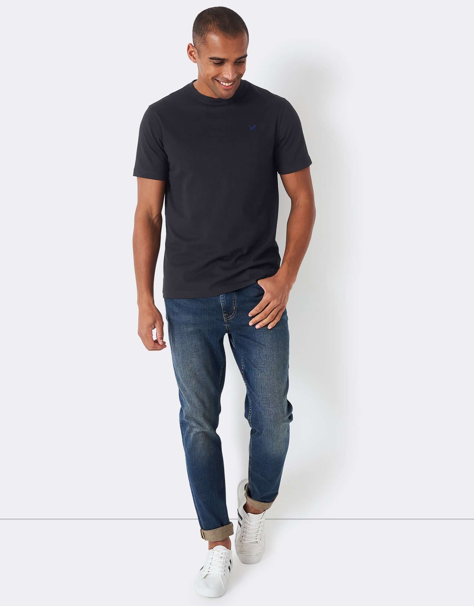 Crew Clothing Classic Crew Neck T-Shirt, 100% Cotton - Heritage Black