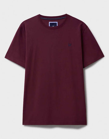 Crew Clothing Classic Crew Neck T-Shirt, 100% Cotton - Heritage Burgundy