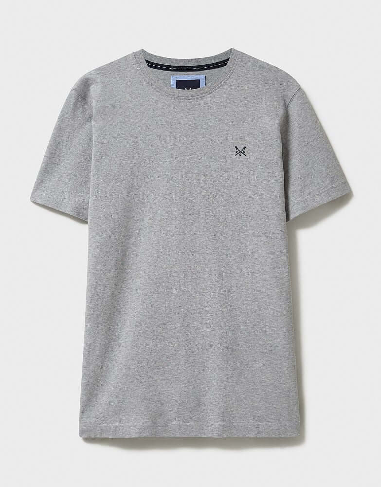 Crew Clothing Classic Crew Neck T-Shirt, 100% Cotton - Heather Grey