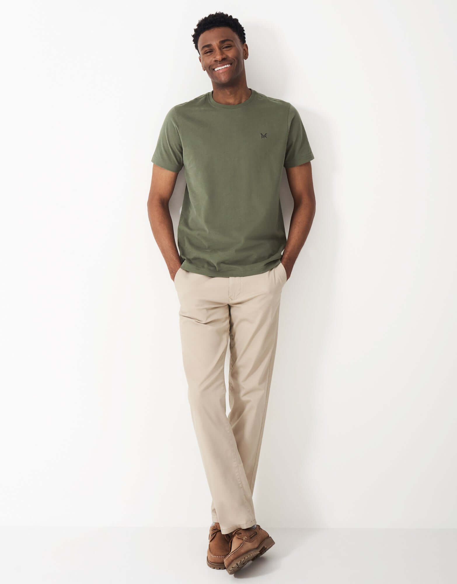 Crew Clothing Classic Crew Neck T-Shirt, 100% Cotton - Heritage Olive