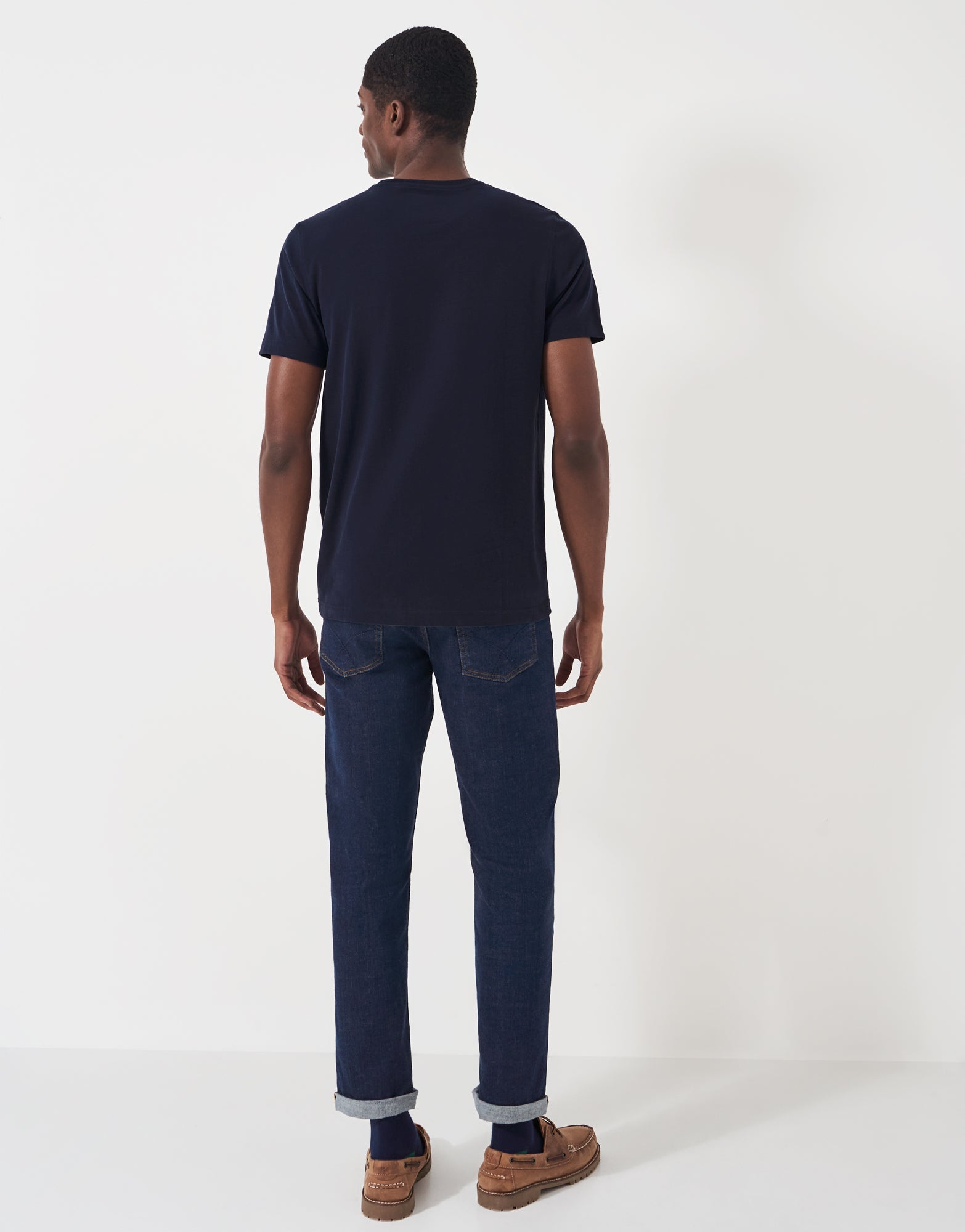 Crew Clothing Classic Crew Neck T-Shirt, 100% Cotton - Heritage Navy