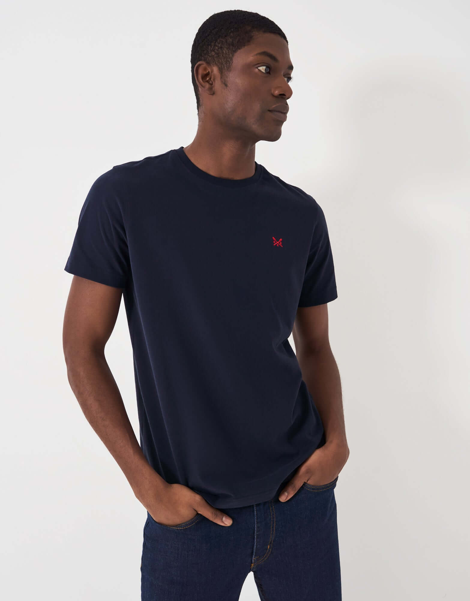 Crew Clothing Classic Crew Neck T-Shirt, 100% Cotton - Heritage Navy