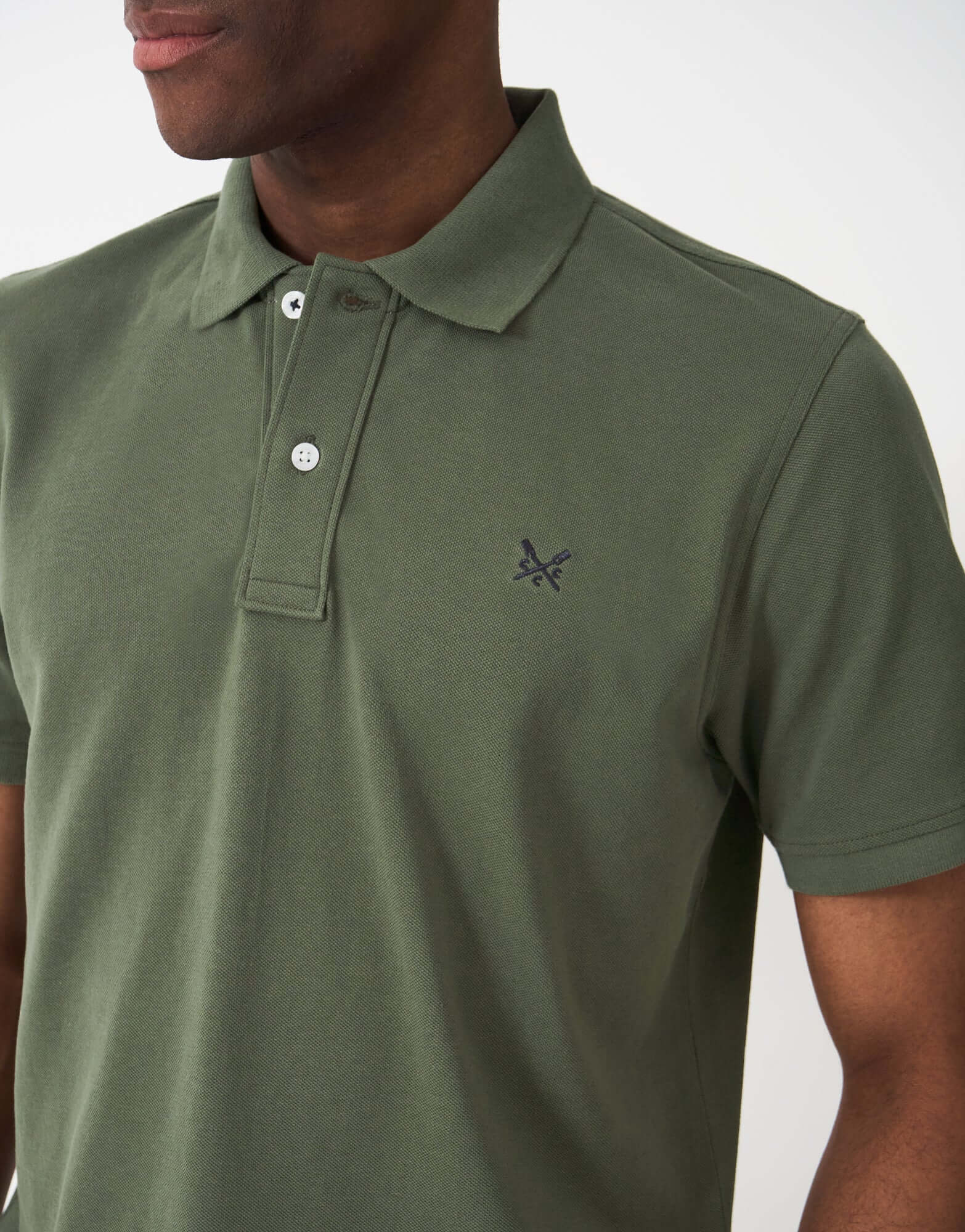 Crew Clothing Men's Classic Pique Polo Shirt – Heritage Olive, 100% Cotton