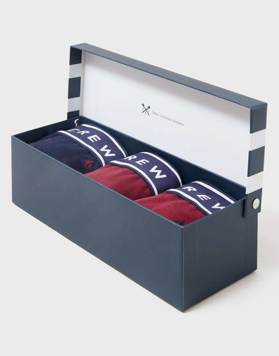 Crew Clothing 3 Pack Christmas Cotton Stretch Jersey Boxer - Sail Boat