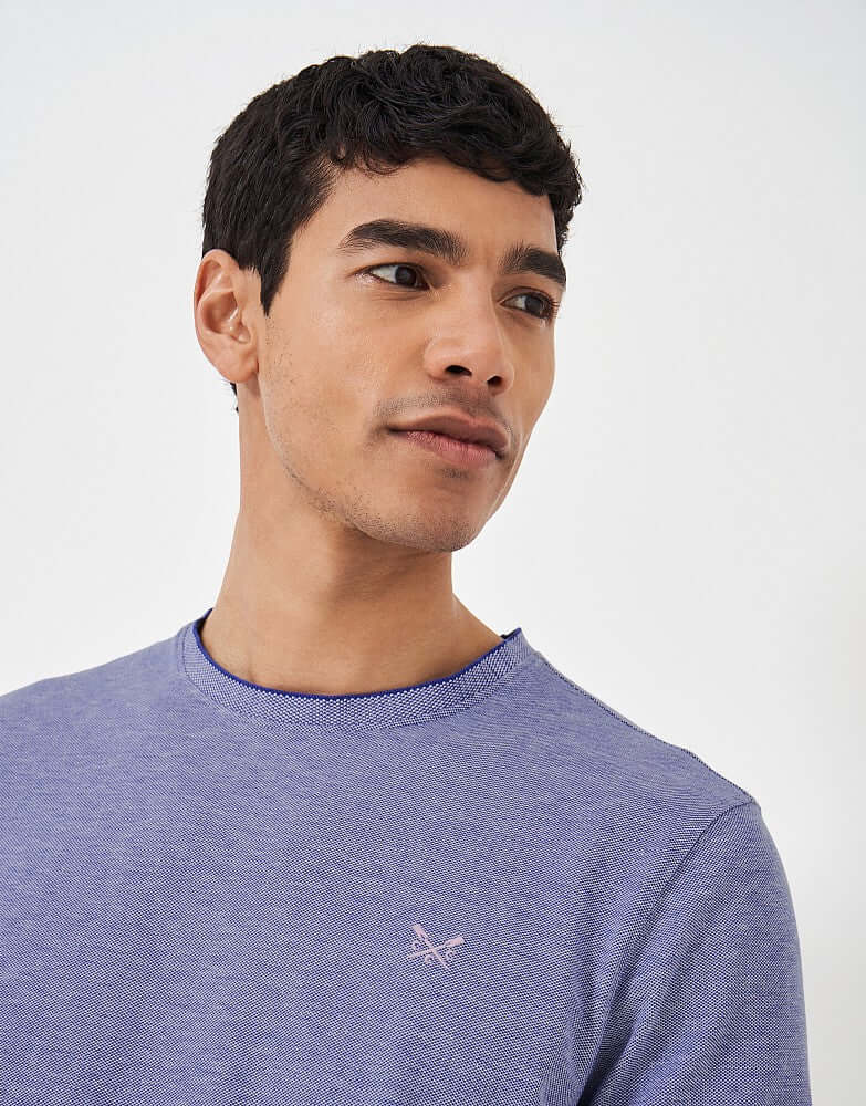 Crew Clothing Oxford Pique Short Sleeve T-Shirt - Heritage Marine White