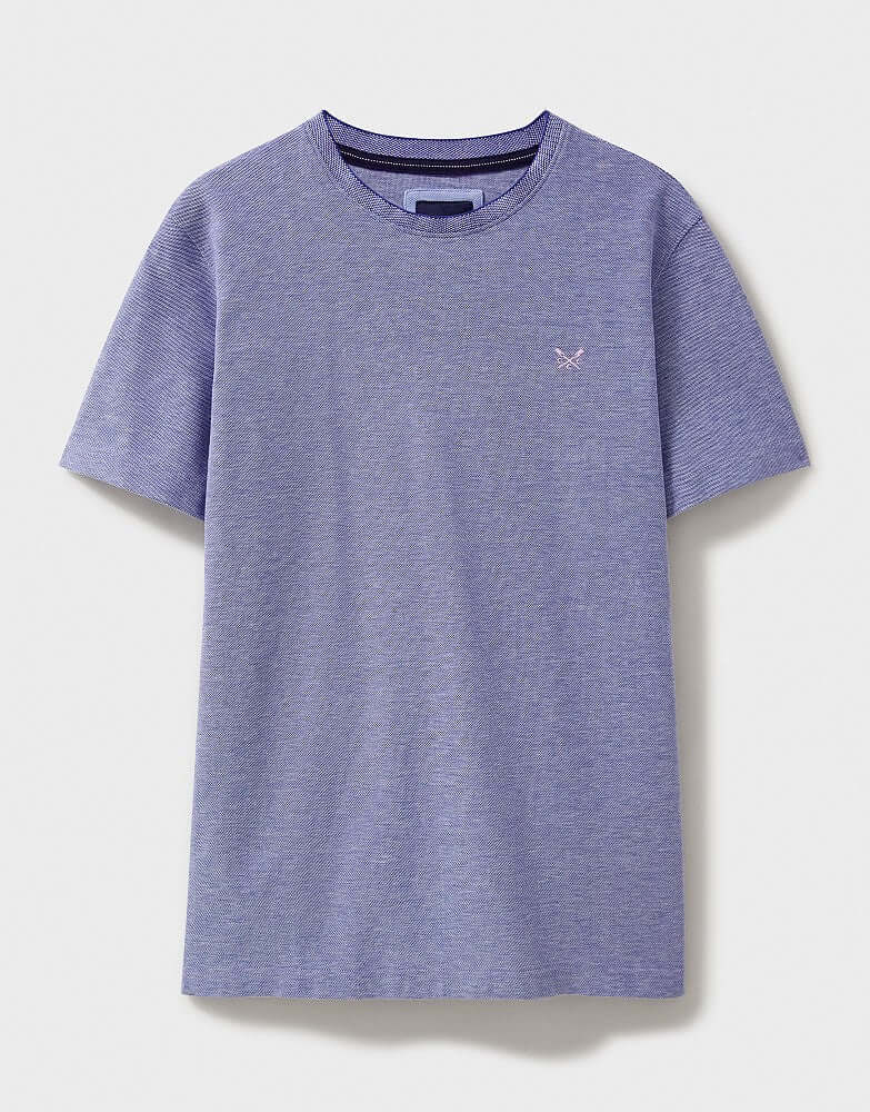 Crew Clothing Oxford Pique Short Sleeve T-Shirt - Heritage Marine White