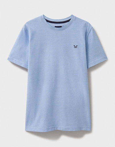 Crew Clothing Oxford Pique Short Sleeve T-Shirt - Heritage Sky White
