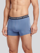U.S. Polo Assn 3 Pack Cotton Stretch Trunks - Dark Sapphire, Navy, Blue