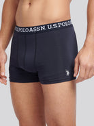 U.S. Polo Assn 3 Pack Cotton Stretch Trunks - Dark Sapphire, Navy, Blue