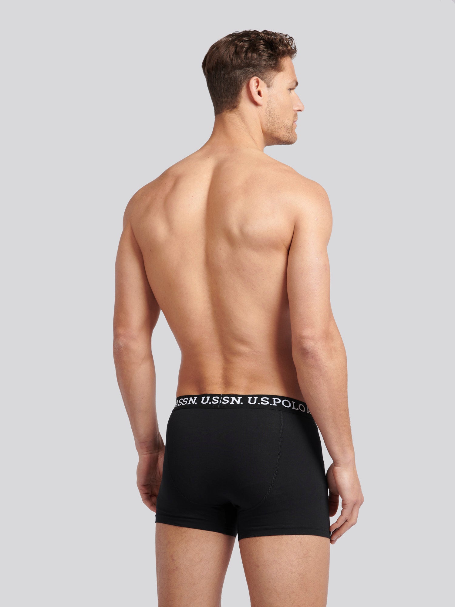 U.S. Polo Assn 3 Pack Cotton Stretch Trunks - Black