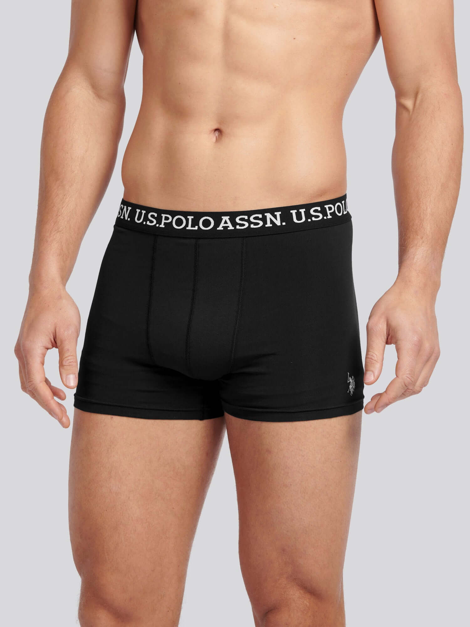 U.S. Polo Assn 3 Pack Cotton Stretch Trunks - Black