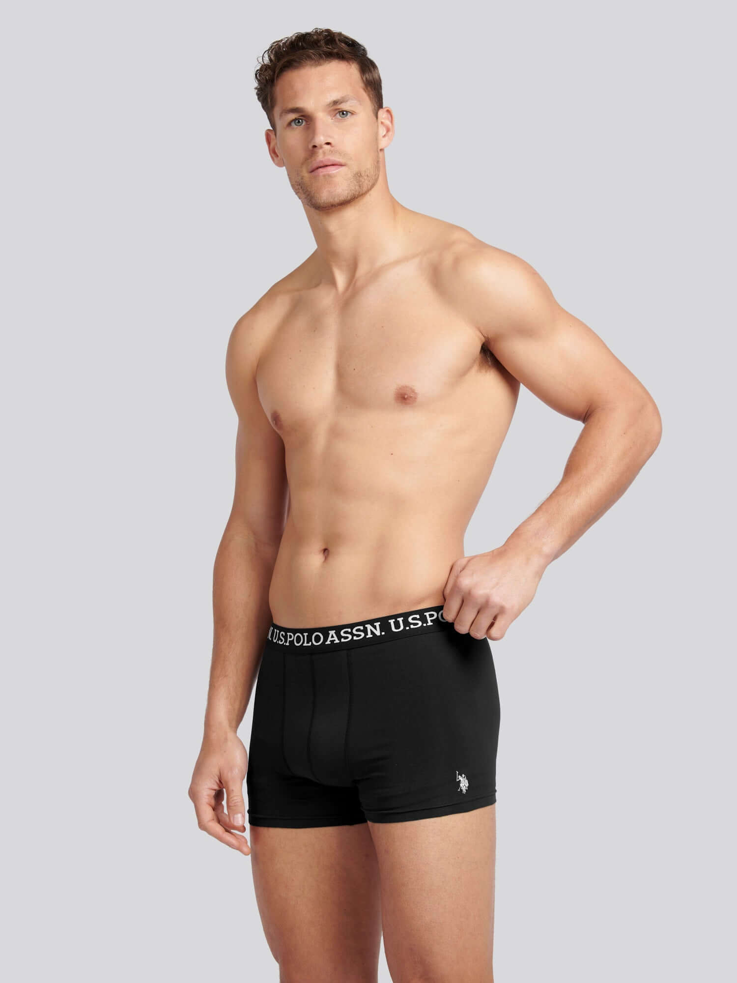U.S. Polo Assn 3 Pack Cotton Stretch Trunks - Black