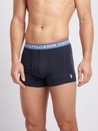 U.S. Polo Assn 3 Pack Cotton Stretch Trunks - Navy, Multi