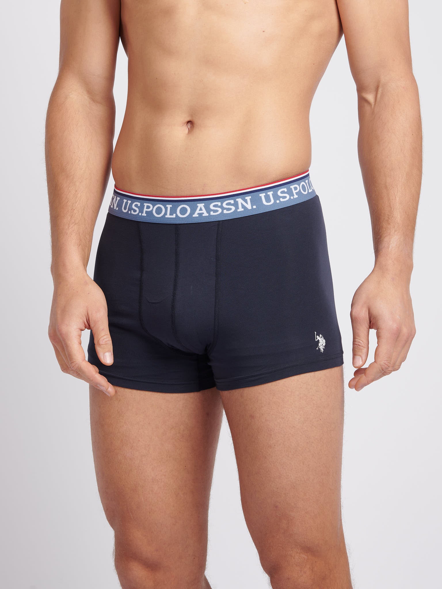 U.S. Polo Assn 3 Pack Cotton Stretch Trunks - Navy, Multi