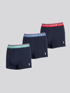 U.S. Polo Assn 3 Pack Cotton Stretch Trunks - Navy, Multi