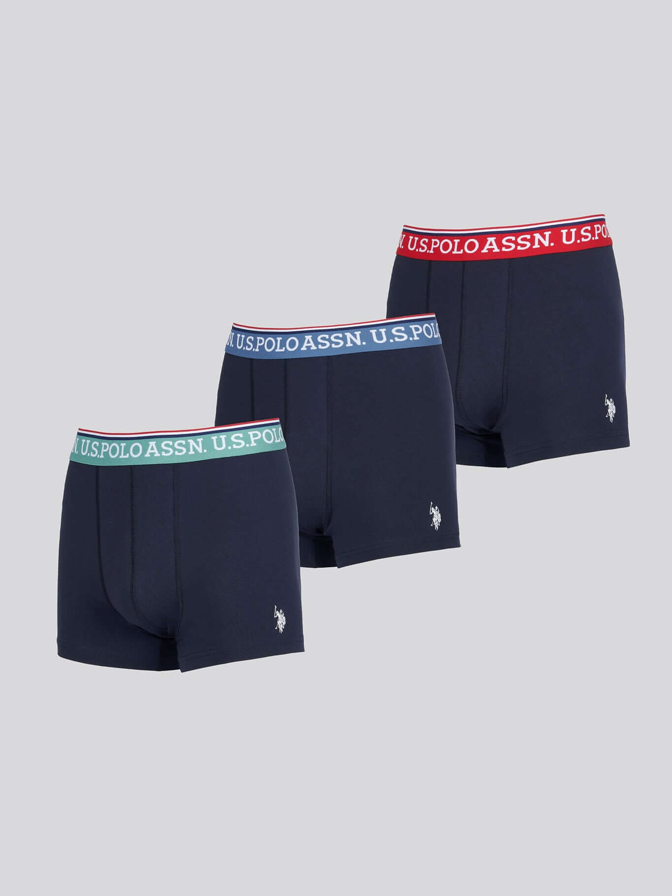 U.S. Polo Assn. 3 Pack Cotton Stretch Multi Trunks - Dark Sapphire Navy