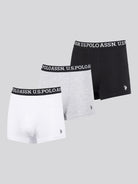 U.S. Polo Assn 3 Pack Cotton Stretch Trunks - Black, White, Grey