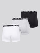 U.S. Polo Assn 3 Pack Cotton Stretch Trunks - Black, White, Grey