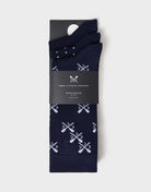 Crew Clothing 3 Pack Classic Bamboo Socks - Crossed Oars Navy