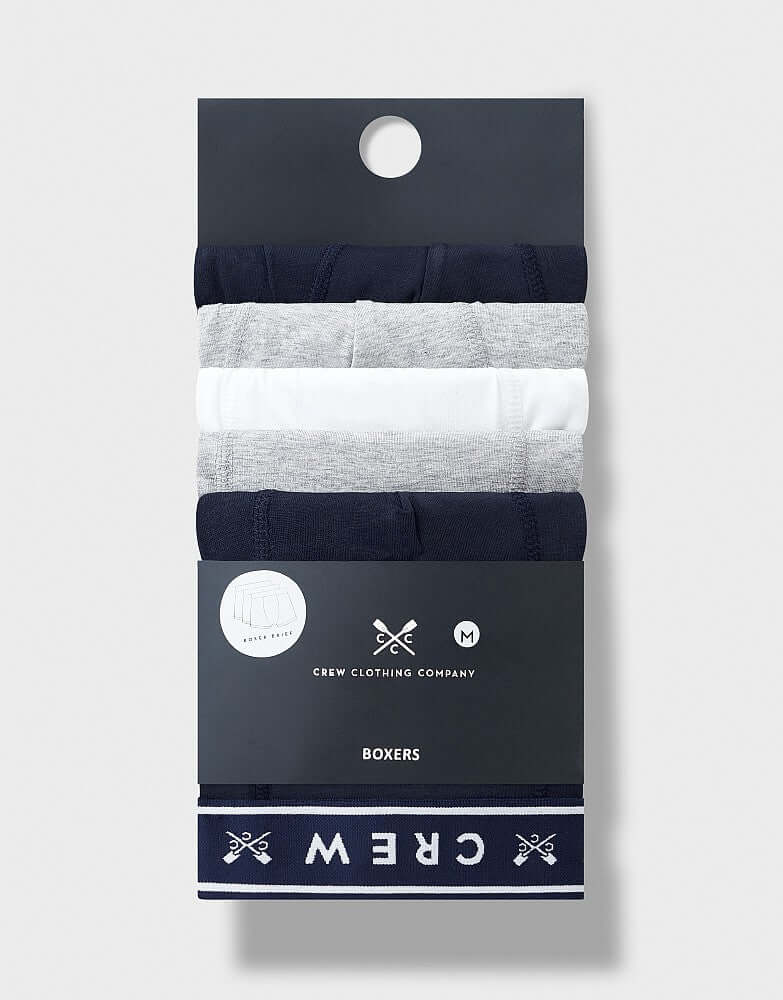 Crew Clothing Men’s Boxer Briefs 5-Pack – Cotton Stretch Trunks in Assorted Colours