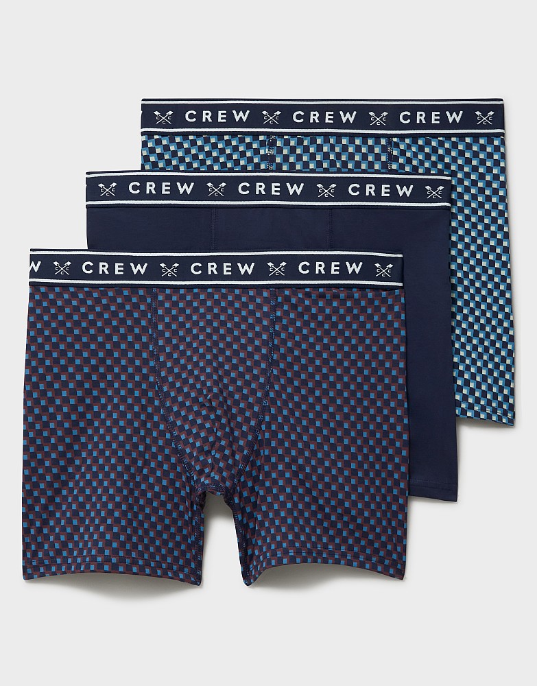 Crew Clothing men's 3 pack jersey boxers - Navy Print