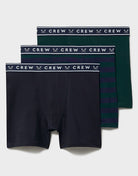 Crew Clothing men's 3 pack jersey boxers - Navy & Green