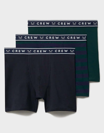 Crew Clothing Men's 3 Pack Jersey Boxers - Cotton Comfort