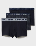 Crew Clothing men's 3 pack trunks - Navy & Blue Marl