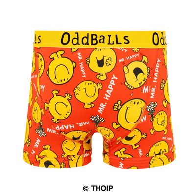 OddBalls Mr Men - Mr Happy Boxer Shorts – Fun Character Print