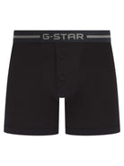 G-Star Men’s 3 Pack Button Fly Cotton Stretch Trunks – Black