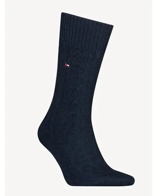 Tommy Hilfiger Cable Wool Sock - Navy | Warm Winter Designer Sock