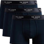 Ted Baker 3 Pack Fashion Cotton Stretch Solid Trunks - Navy