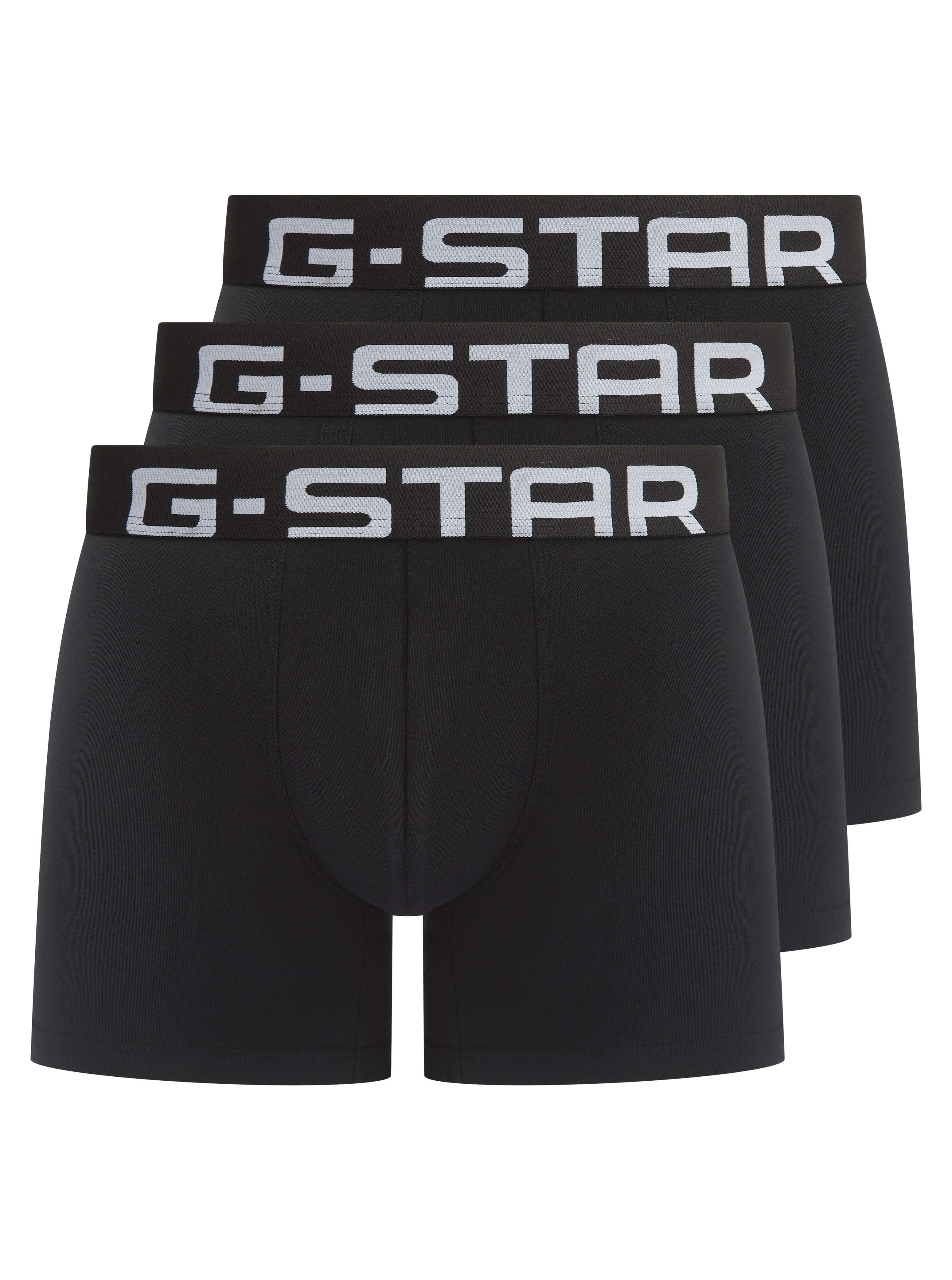 G-Star Men’s 3 Pack Cotton Stretch Oak Trunks – Black