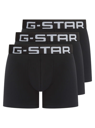 G-Star Men’s 3 Pack Cotton Stretch Oak Trunks – Black