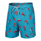 Saxx Oh Buoy 2N1 Stretch Swim Trunk 5" with liner - Shrimp Cocktail - Blue