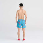 Saxx Oh Buoy 2N1 Stretch Swim Trunk 5" with liner - Shrimp Cocktail - Blue