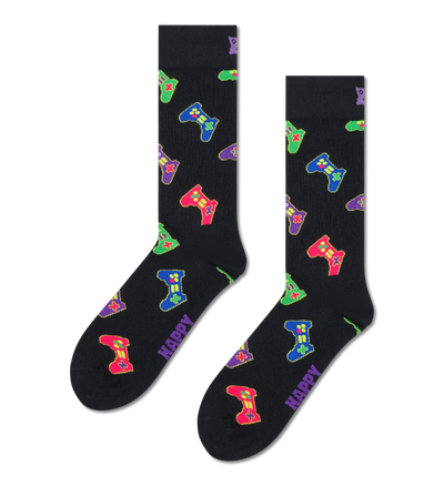 Happy Socks Controller Gaming Socks, Black