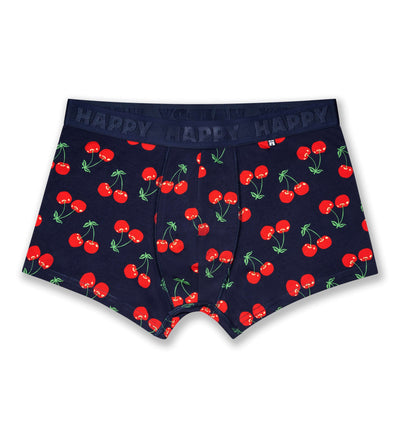Cherry Boxer Shorts for Men – 1 Pack Fun Printed Trunks (Black)
