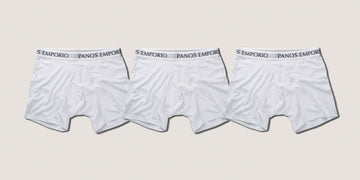 Panos Emporio 3 Pack White Bamboo Boxer Briefs – Men’s Lightweight Underwear