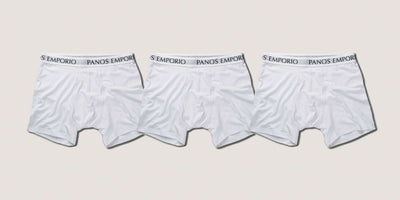 Panos Emporio 3 Pack White Bamboo Boxer Briefs – Men’s Lightweight Underwear