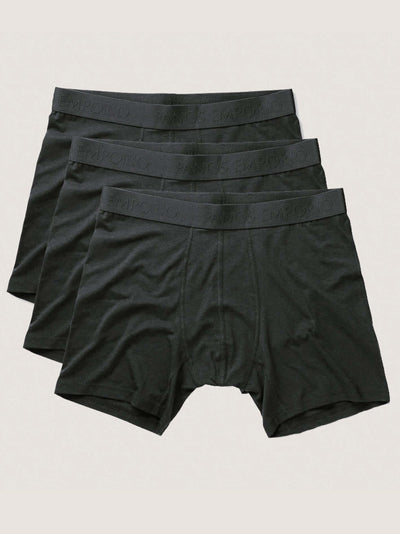 Panos Emporio 3 Pack Black Cotton Bamboo Boxer Briefs – Men’s Premium Stretch Fit