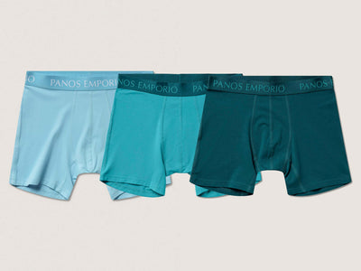 Panos Emporio Blue Bamboo Boxer Briefs 3 Pack – Lake Blue Lagoon