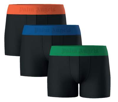 Palm Angels Embossed Logo Cotton Stretch Trunks 3 Pack